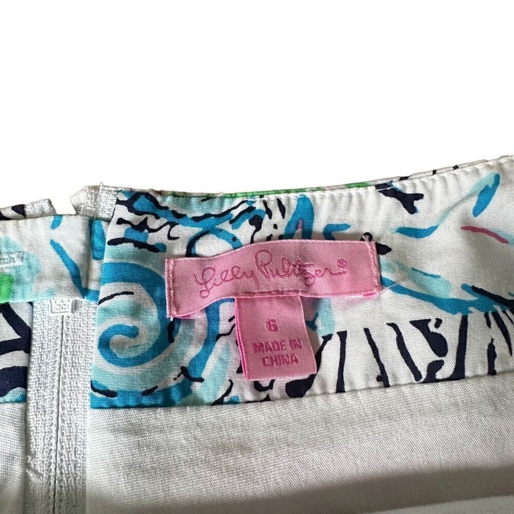 LILLY PULITZER Sea Life Skort Size 6 Multicolor Mini Pockets Venice Lace - Picture 2 of 4